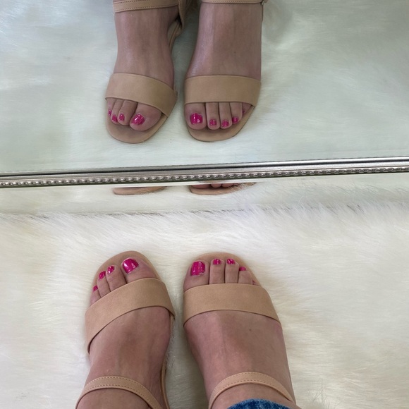 Women’s block open toe ankle strap heeled sandals - Picture 8 of 10